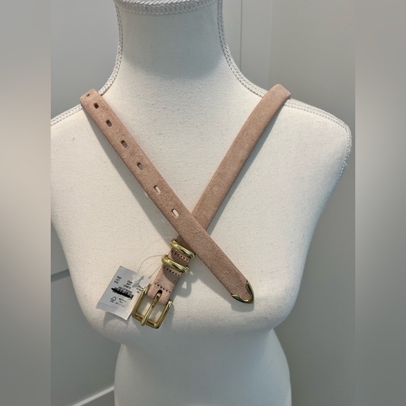 NEW J. Crew thin suede belt light pink size Small - Picture 4 of 8